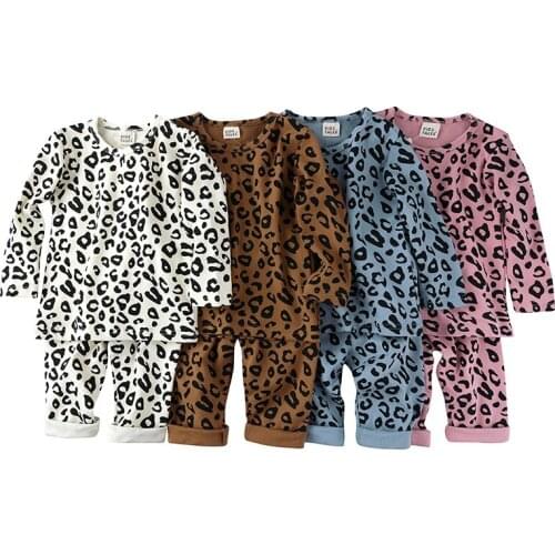 Kids Tales 2020 Autumn Children Loungewear 4 Color Toddler Baby Boys Girls Pajamas Set High Waist Kids Shirt+Pants Baby Suit