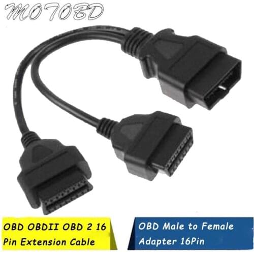 2019 New ODB OBD2 Cable 16 Pin 1 Male To 16 Pin 2 Female OBD II OBD2 Connector OBD2 1-2 Extension Diagnostic Cable