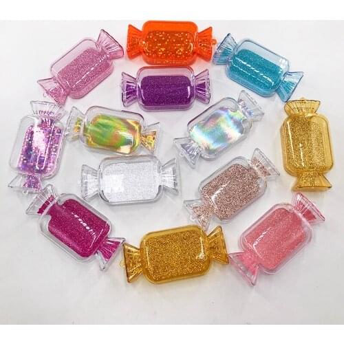 Empty Candy Lash Eyelash Packaging with Holographic Lash Bags custome logo 3d Mink False Lashes Box