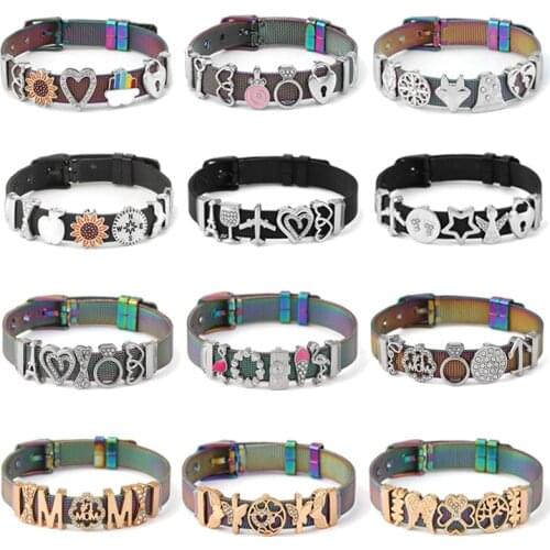 DIY Clouds & Flowers Charm Slide Beads Fit 10mm Stainless Steel Mesh Bracelets For Women Summer Style Colorful Jewelry Gift