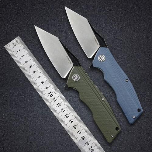 PF929 Petrified fish 2cr13 liner D2 steel blade ball bearing G10 handle folding knife outdoor EDC tool pocket knives