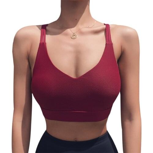 Yoga Bra Solid Cross Sports Tank Top for Women Fitness Sexy Back Gym Shockproof Breathable Shirt Running Seamless Fast Dry Vest