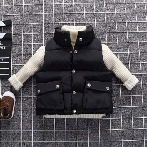 New Boy and Girl Vest Kids Thickness Children Clothes 4-10 Old size Autumn Winter 9VT006