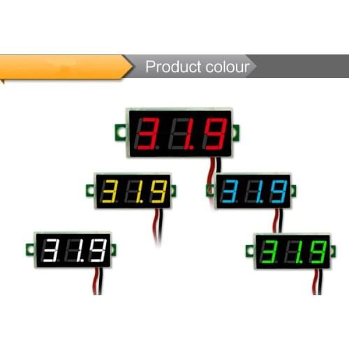 0.28 inch DC LED Digital Voltmeter 0-100V Voltage Meter Auto Car Mobile Power Voltage Tester Detector 12V Red Green Blue Yellow