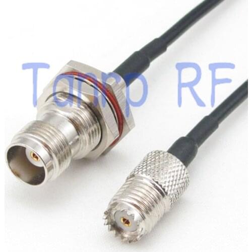 10pcs 6in mini UHF female jack to TNC female jack RF connector adapter 15CM Pigtail coaxial jumper cable RG174 extension cord