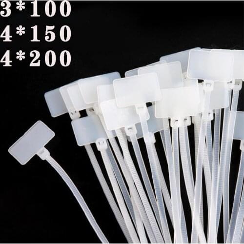 100 easy-to-mark nylon cable ties, network cable labels, plastic ring ties, cable labels, self-locking cable ties 3x100 4x150