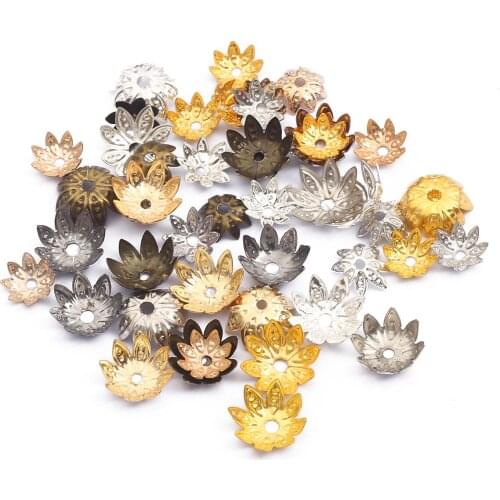100pcs/Lot Flower Torus Shape Alloy Spacer Beads Caps End For DIY Jewelry Making Charms Necklace Bracelets Findings Accessories