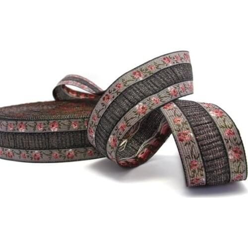 2 Yards 3/4 Inch Woven Ribbon Trim|Jacquard Trim|Embroidered|Floral Pattern|Curtain Decoration|Supplies|Geometric|Clothing