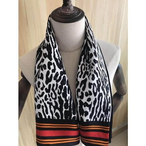 2020 new arrival autumn winter classic leopard print 100% silk scarf 90*90 cm square shawl twill wrap for women girl lady gift
