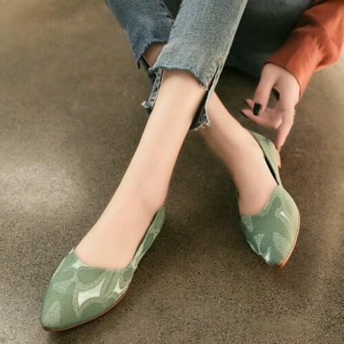 2020 New Women Pointed Toe Soft Shoes Elegant White Flats Shoes Low Heels Shoes Ballerinas Shoes for Ladies Office Shoes U19-66