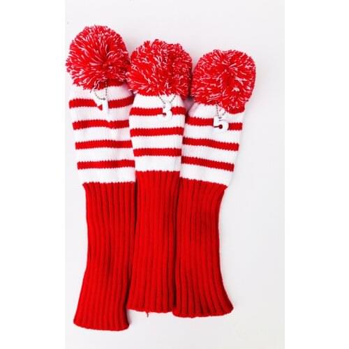 3Pcs Set Golf Club Knit Wood Head Cover 1# 3# 5# Driver Fairway Elasticity Headcovers Durable Wear Resistant Woods Protector