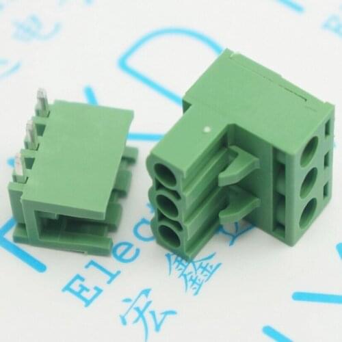 5.08 MM KF2EDG - 3P curved pin plug - type wire terminal 1 set 100pcs/lot