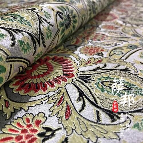 50cm*75cm/Piece,Fashion Man Dance Jacquard Silk Cloth,Clothing,Cheongsam,Table Flag,Curtain,Pillow Fabric,DIY Handmade Materials