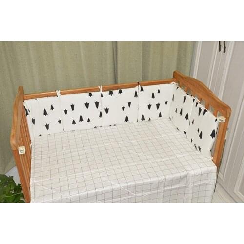 6Pcs/Lot Grey stars Baby Bed Bumper in the Crib Cot Bumper Baby Bed Protector Crib Bumper Newborns Toddler Bed Bedding Set