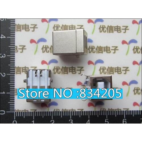 Free shipping 50pcs/lot USB B female socket connector 90 degrees
