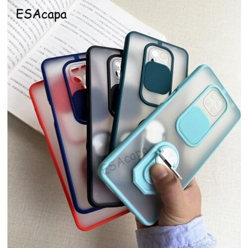 Push Window Lens Shockproof Phone Case For Xiaomi Redmi Note 9S Case Magnetic Ring Stand Holder Cover For Redmi Note 9 Pro Max