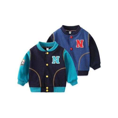 Childrens Outwear Boys Casual Jacket 202 New Spring and Autumn Baby Boys Girls Single-breasted Matching Baseball Uniform Coats