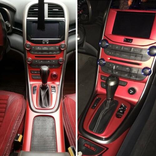 For Chevrolet Malibu 2012-2015 Interior Central Control Panel Door Handle Carbon Fiber Stickers Decals Car styling Accessorie