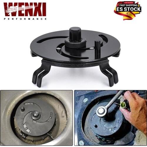 3 Jaws Adjustable Car Fuel Tank Lid Wrench Tool Fuel Pump Sender Collar Oil Cover Pump Cap Spanner Removal Tool 100-170MM OFRT03