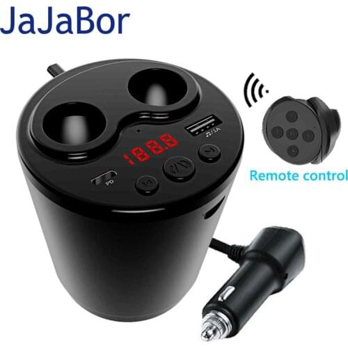 JaJaBor FM Transmitter TF Card U Disk Playback Dual Cigarette Lighter Car Charger Bluetooth-compatible 5.0 Handsfree Car Kit