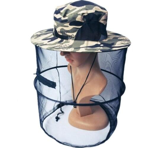 Outdoors Fly Fishing Caps Anti Mosquito Bug Bee Insect Mesh Hat Head Face Protect Net Cover Travel Camping Rock Fisher Hats Mask