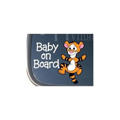 L06---FUNNY tiger baby on board Baby sticker for Apple Macbook Pro Air Retina Vinyl Notebook reflective car decal sticker