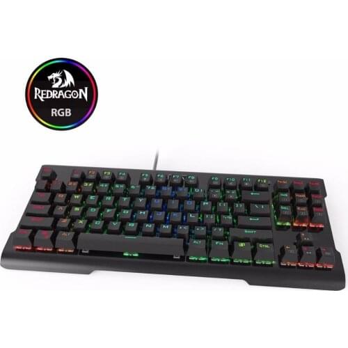 Redragon K561 TKL Mechanical Keyboard RGB LED Backlit Metal Plate Clicky Gaming Keyboard Blue Switches 87 Keys