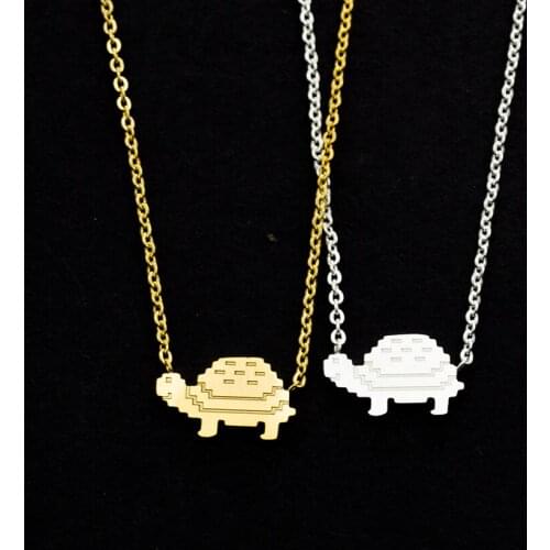 2019 Cute Animal Necklace Jewelry Origami Tortoise Necklace Lucky Tortoise Pendant Necklace Gold/Silver Color Gift For Friends