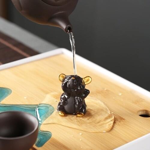 Zisha Mini Mouse Tea Pet Ornaments Cartoon Small Mouse Tea Playing Tea Art High Quality Products Can Be Raised Tea Accessories