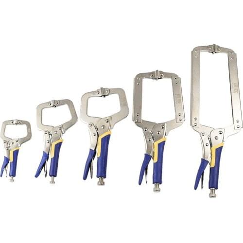 Multi-functional C-type Flat Locking Grip Vise Pliers Carbon Steel Welding Quick Fixing Locking C Clamp Pliers Round Wood Tenon