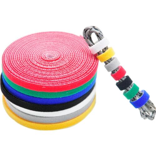 2014 New Freeshipping 0.8cmx25m back to back cable tie nylon strap Power Wire Management Magic Tape Sticks Hook&Loop Tape