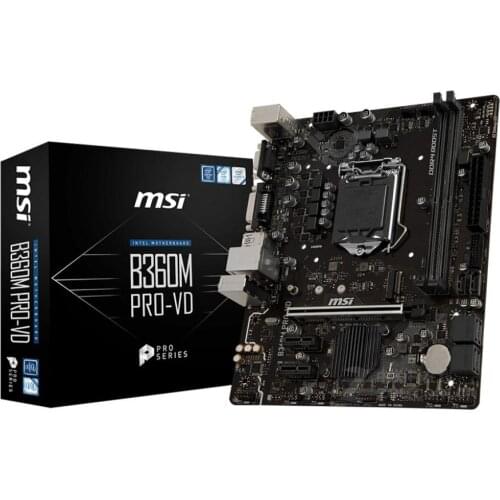 New MSI B360M PRO-VD original motherboard LGA 1151 DDR4 USB2.0 USB3.1 DVI VGA 32GB B360 Desktop motherborad Free shipping