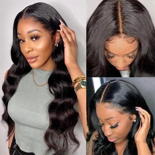 Body Wave Lace Front Wigs Human Hair 13x1 T-Part Lace Frontal Wigs Brazilian Virgin Human Hair Wigs for Black Women Middle Part