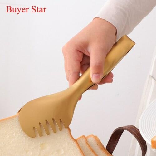 Stainless Steel Food Tongs Steak Clip Metal Kitchen Utensils BBQ Serving Buffet Cooking Tool Anti Heat Bread Clips Pastry Clamp