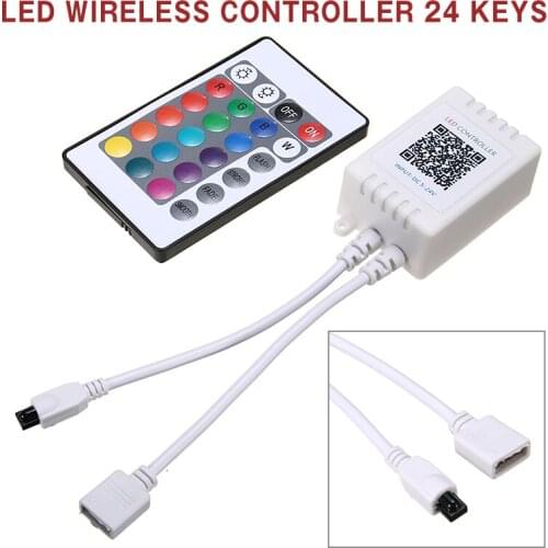 Portable 24 Key Smart Music Controllers IR Remote bluetooth-compatible For 3528 5050 RGB LED Strip Light