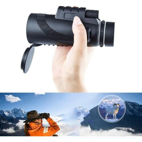 40X60 Telescope Monocular Professional BAK4 Prism Vision Handheld Zoom Telescope For Outdoor Camping Hunting Hiking Climbing