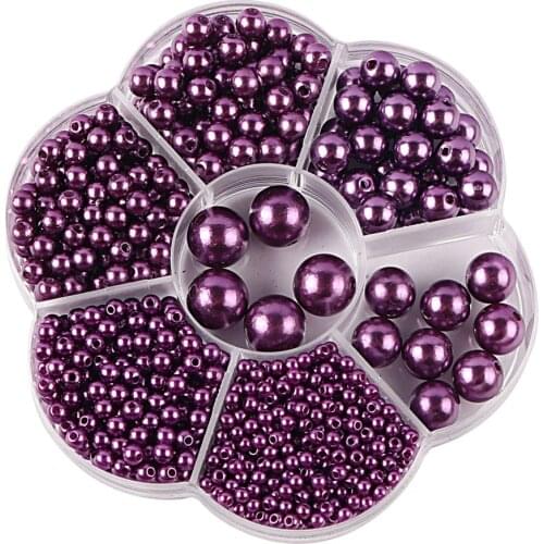 Mixed 3/4/5/6/8/10/12mm Round Pearl Acrylic Imitation Pearls Colorful Beads with Hole for DIY Jewelry Garment Sew Craft Bag Shoe