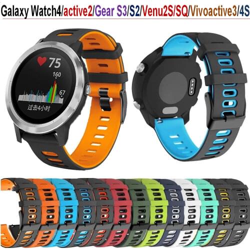 For Samsung Galaxy Watch4/active 2 Gear S3/S2 Band 18/20/22mm Wrist Strap For Garmin Venu 2S/SQ/Vivoactive3/4S bracelet Band