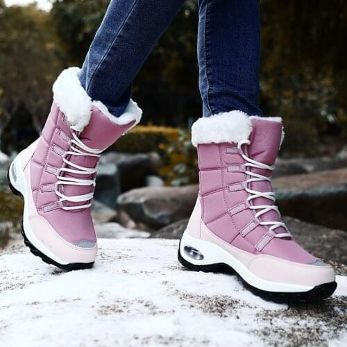 Moipheng New Winter Women Boots Casual Warm Fur Boots Shoes Women Round Toe Wedges Snow Boots Shoes Plus Size Motorcycle Boots