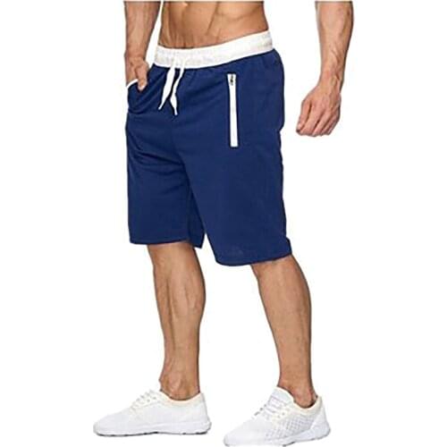KANCOOLD Shorts 2021 Mens Summer Sports Casual Zippered Drawstring Shorts Solid Color Elastic male workout training Sweatpants