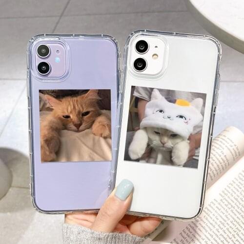 Cute Cat Phone Case For Samsung A51 A32 A52 A72 A31 A11 A12 A21S A71 A22 A42 A82 A01 A02 A50s A30 A10S A40 Clear Silicone Cover