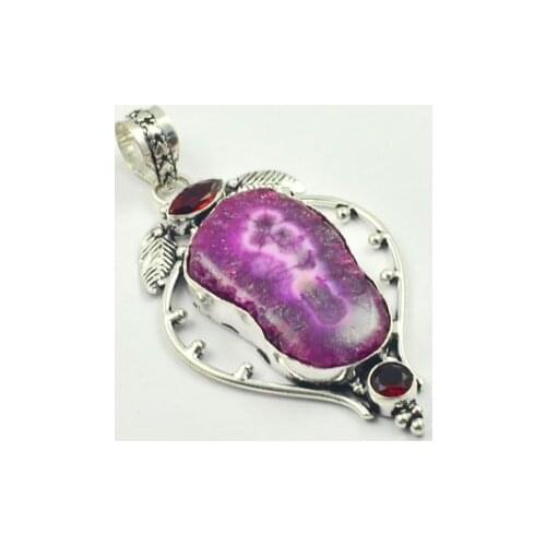 Solar Quarts Pendant Silver Overlay over Copper, USA Size 69mm , P4634