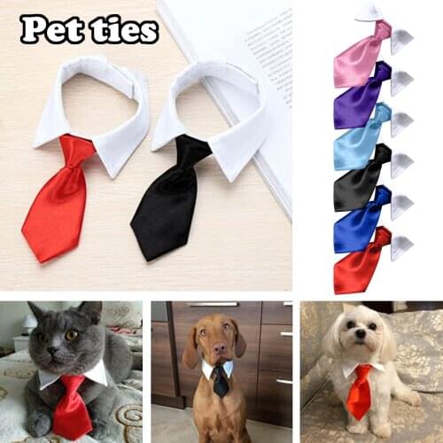 Pet Dog Cat Formal Tie Tuxedo Bow Tie Adjustable Pet Tie Pet Tie Suit White Collar Suitable For Small And Medium-sized Dogs Cats