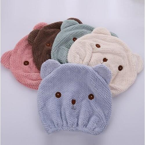 2020 Microfiber Hair Turban Shower Cap Quickly Dry Hair Shower Hat Wrapped Towel Bathing Cap Bathroom Accessories 23x27cm