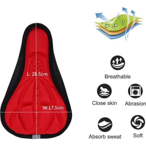 4 Colors MTB Mountain Bike Cycling Thickened Extra Comfort Ultra Soft Silicone 3D Gel Pad Cushion Cover Bicycle Saddle Seat
