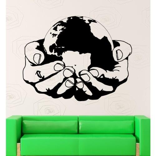 Vinyl Decal World Environmental Health Earth Nature Green Ecology Wall Sticekr Home Decoration Bedroom Living Room Decor Y21