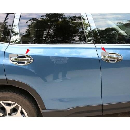 Car Door Handle Bowl Protector Chrome Cover Trims Moulding For 2019-2021 Subaru Forester 8pcs