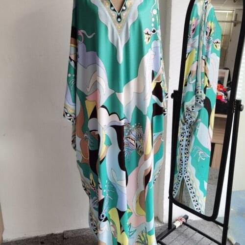 Green geometric floral knitted cross border maxi dress women robe 20 summer long casual boho beach sexy loose dresses plus size