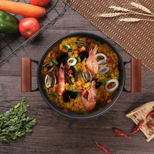 1PC 24CM Household Iron Pot Cooking Soup Pot Uncoated Non-Stick Cookware Non Stick Coating Pot (Black)
