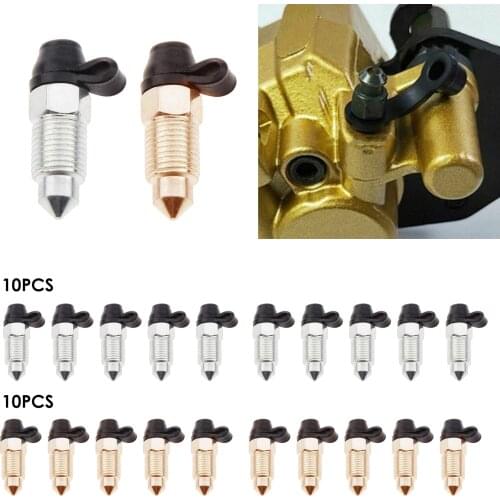 10 Pieces Universal Motorcycle Brake Bleeder Screws With Rubber Caps For Brake Calipers Pump Cylinder M8 M10*1.25mm Acessories